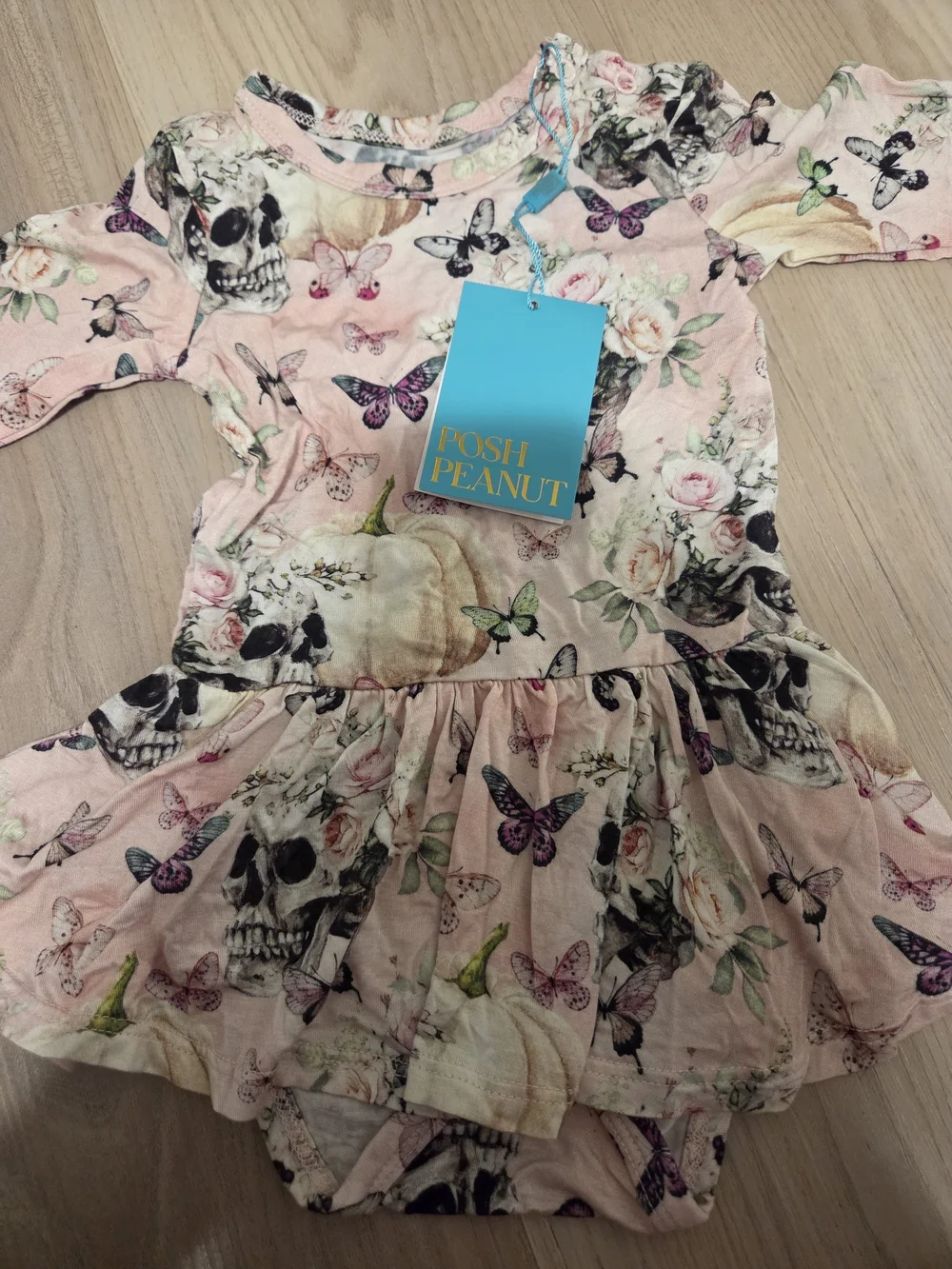 Posh Peanut Skull Twirl Dress- Size 6-12 Months, NWT